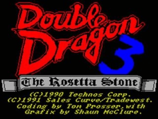 Double Dragon III: The Rosetta Stone title screen for ZX Spectrum
